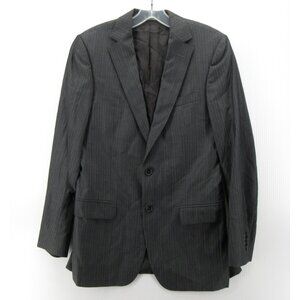Ermenegildo Z Zegna Sport Coat Men 36 Charcoal Blazer Wool Pinstripe Jacket